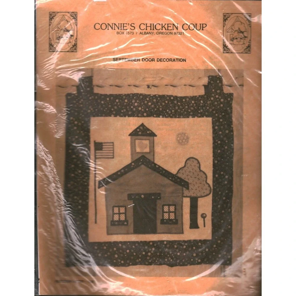 Connie's Chicken Coup September Door Decoration Schoolhouse Sewing Pattern Vtg
